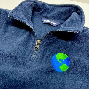 Lands’ End Kids Fleece 1/4 Zip Pullover, Small(8) 🌎